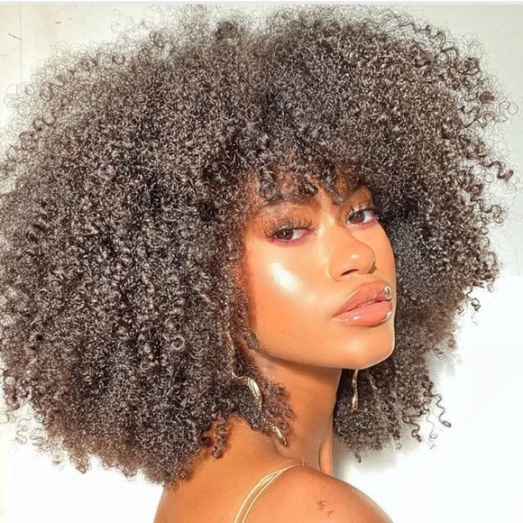 Natural Black Curly Hair Wig - Picture 2 of 3